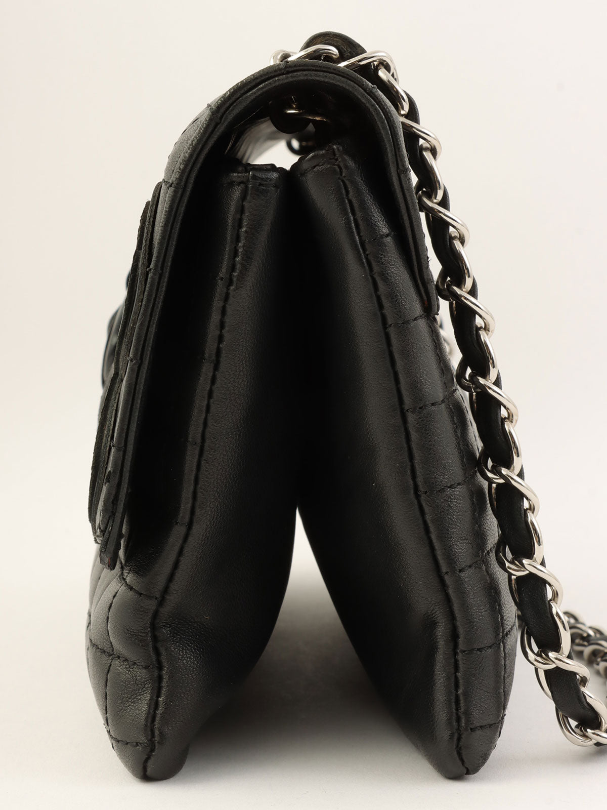 Camellia Chocolate Bar Chain Bag, Black, circa 2005