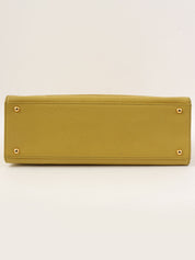 1998 Caviar Skin CC Turn Lock Chain Tote Bag in Lime Green