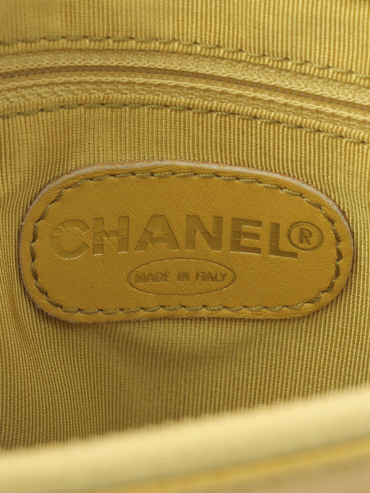 1998 Caviar Skin CC Turn Lock Chain Tote Bag in Lime Green