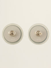 1999 Round CC Mark Earrings, Gray