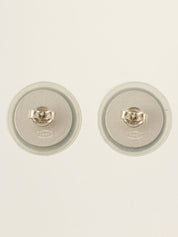 1999 Round CC Mark Earrings, Gray