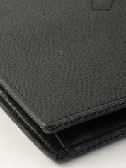 Caviar Skin CC Mark Stitch Long Wallet Black