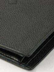 Caviar Skin CC Mark Stitch Long Wallet Black