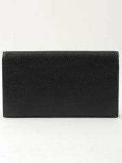 Caviar Skin CC Mark Stitch Long Wallet Black