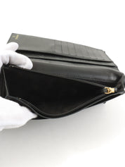 Caviar Skin CC Mark Stitch Long Wallet Black