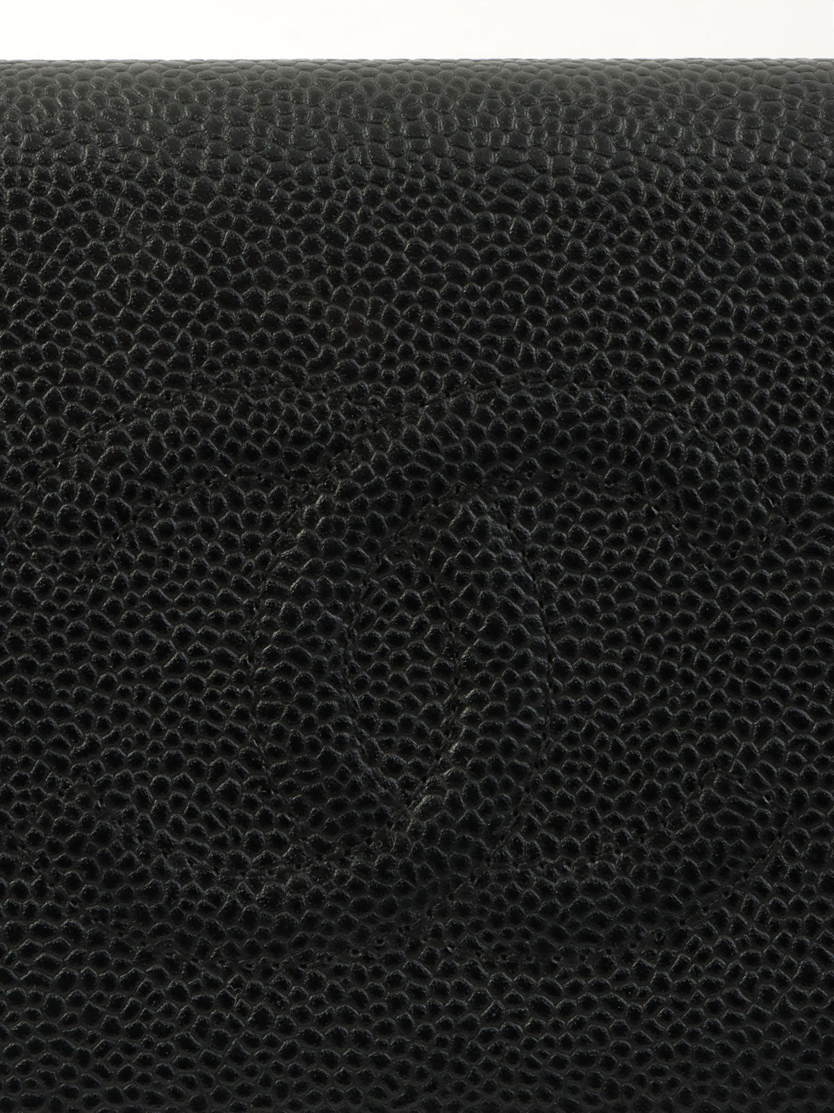 Caviar Skin CC Mark Stitch Long Wallet Black