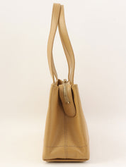 2001年頃製 キャビアスキンCCマークステッチショルダーバッグ ベージュ