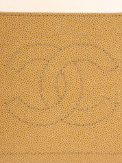 2001年頃製 キャビアスキンCCマークステッチショルダーバッグ ベージュ