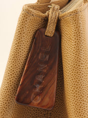 2001年頃製 キャビアスキンCCマークステッチショルダーバッグ ベージュ