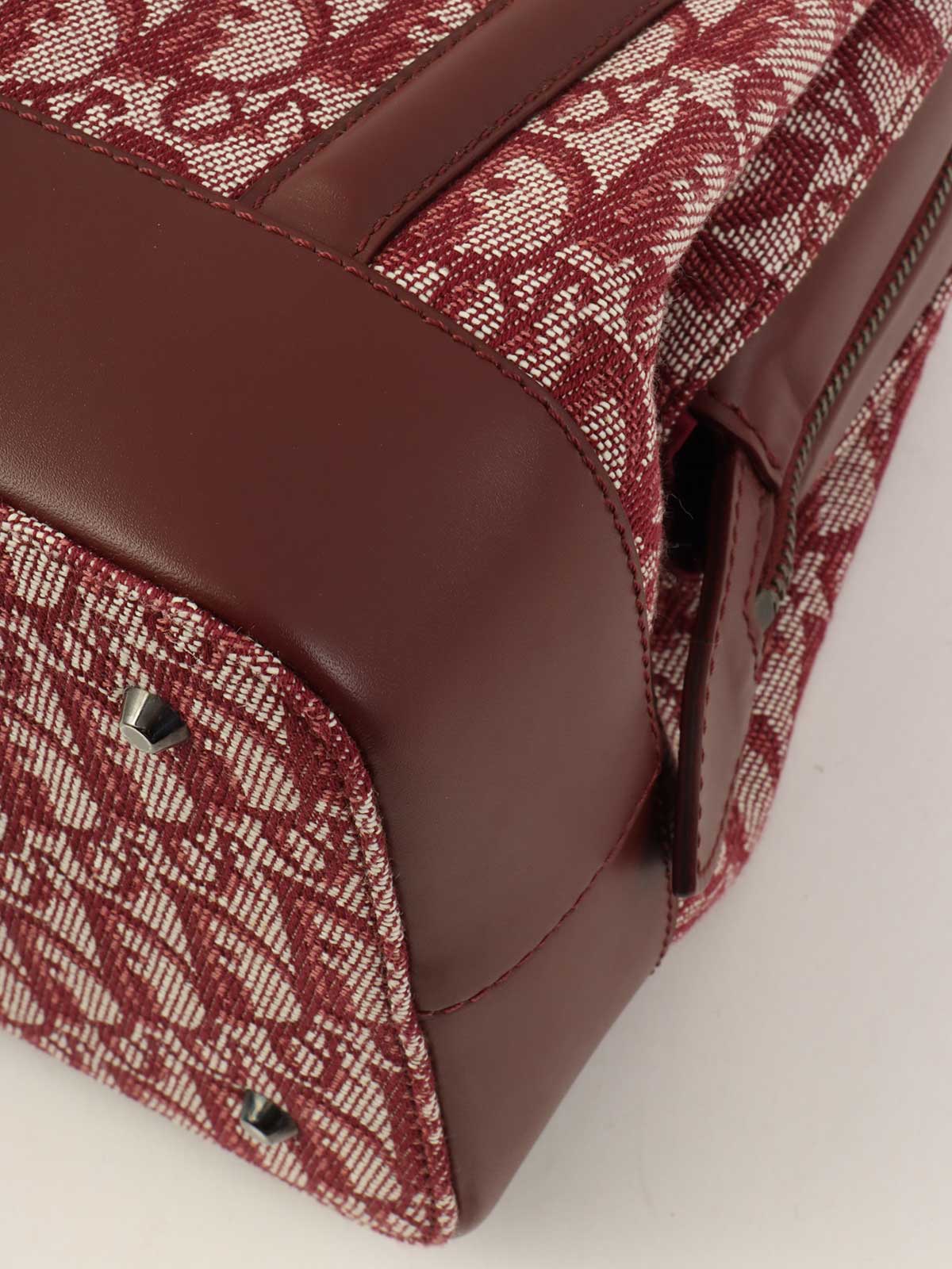 トロッターパターンハンドバッグ ボルドー