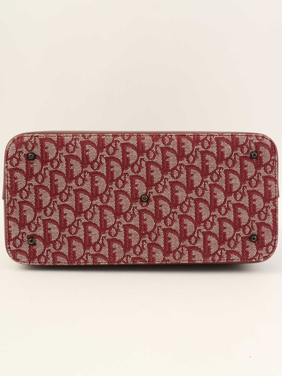 トロッターパターンハンドバッグ ボルドー