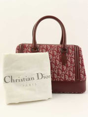 トロッターパターンハンドバッグ ボルドー