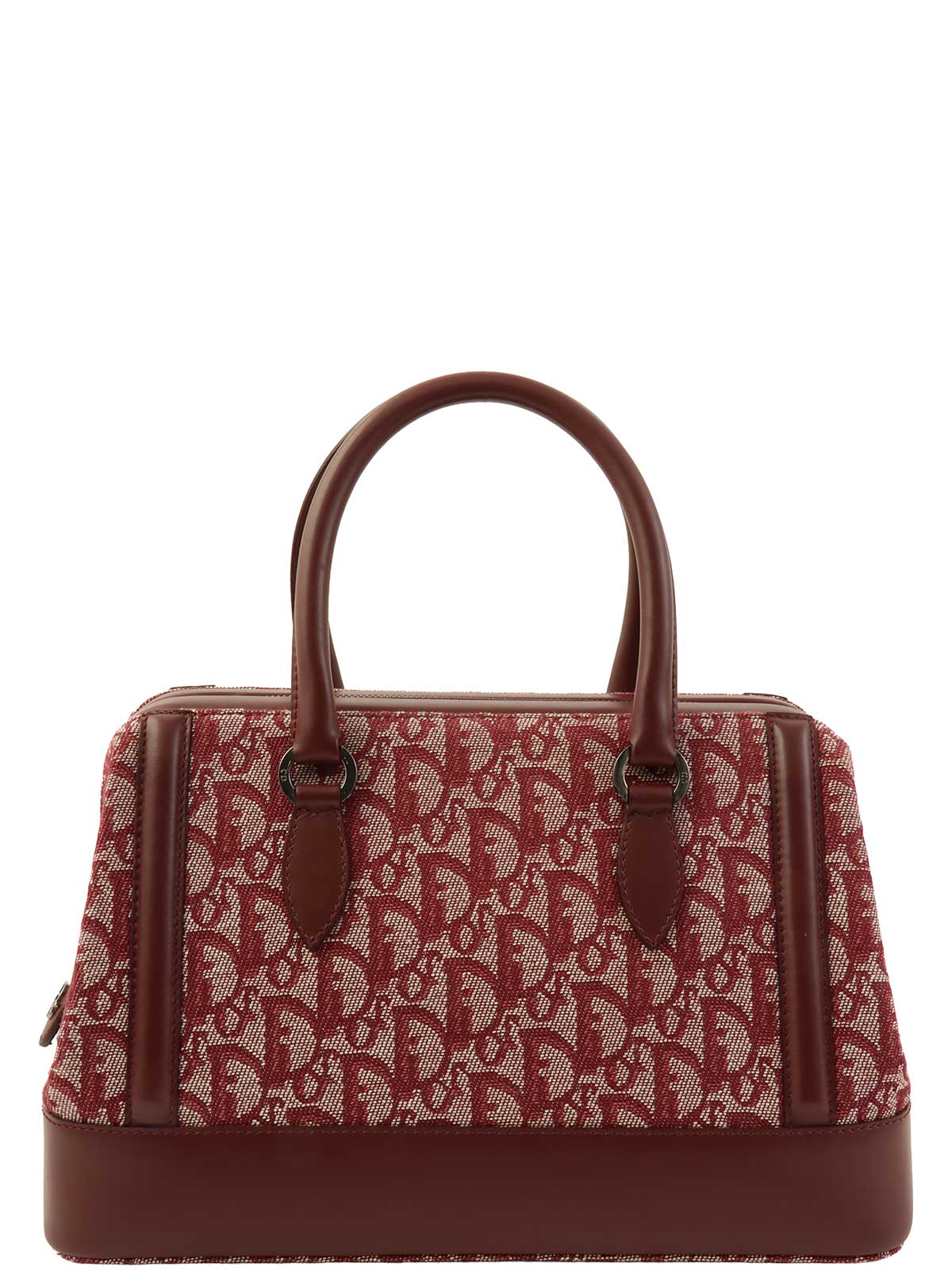 トロッターパターンハンドバッグ ボルドー