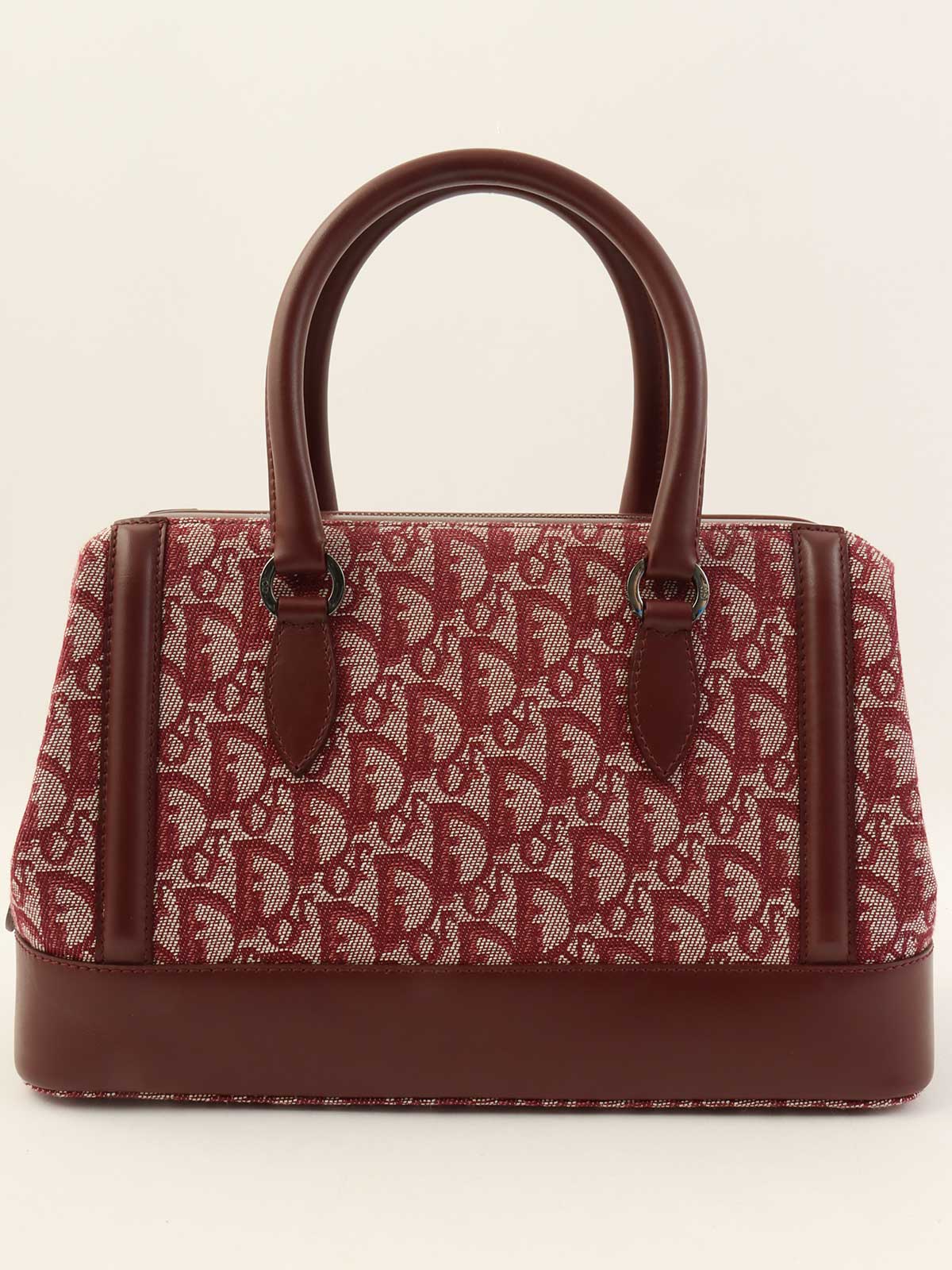トロッターパターンハンドバッグ ボルドー