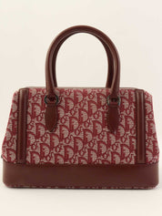 トロッターパターンハンドバッグ ボルドー