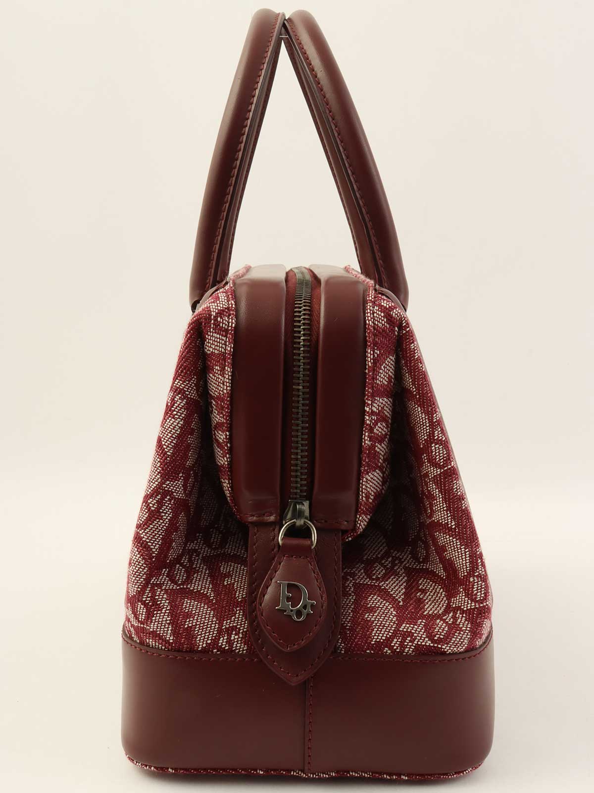 トロッターパターンハンドバッグ ボルドー
