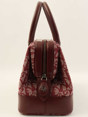 トロッターパターンハンドバッグ ボルドー