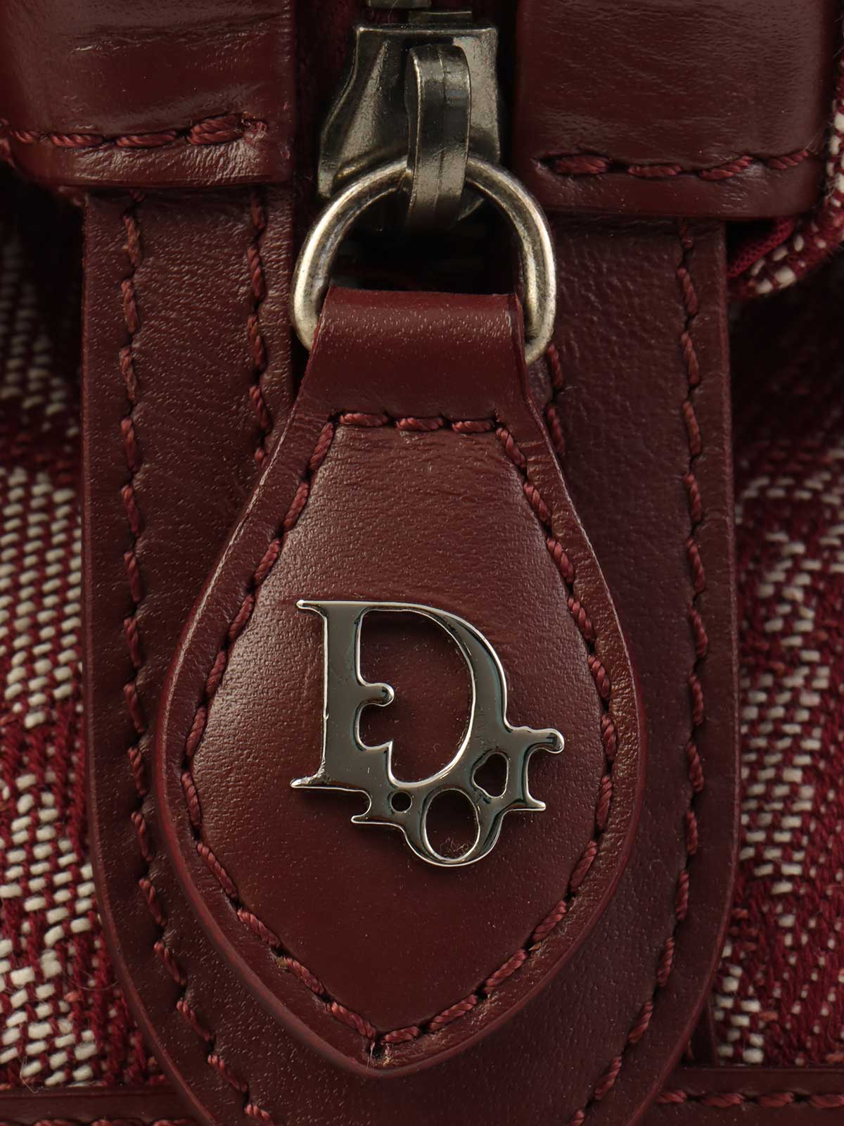 トロッターパターンハンドバッグ ボルドー