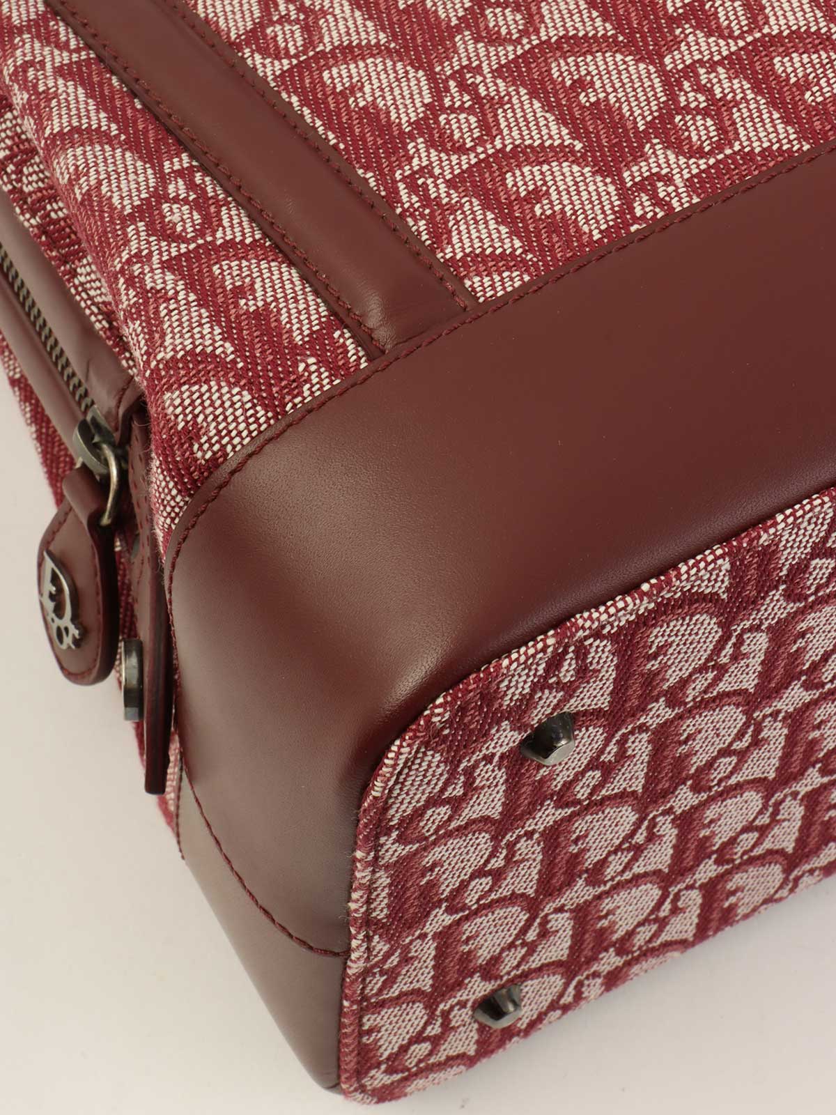 トロッターパターンハンドバッグ ボルドー