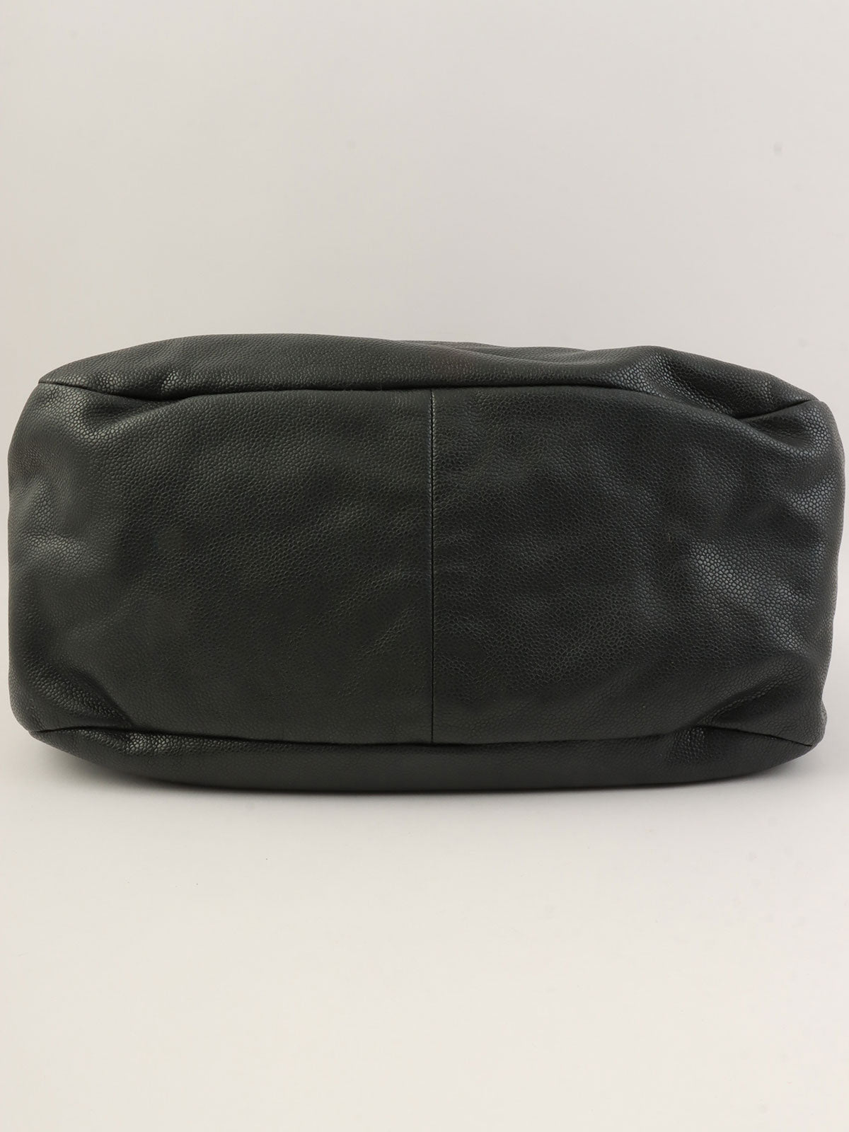 2009年頃製 キャビアスキンCCマークステッチチェーンショルダーバッグ チャコールグレー