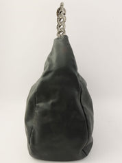 2009年頃製 キャビアスキンCCマークステッチチェーンショルダーバッグ チャコールグレー