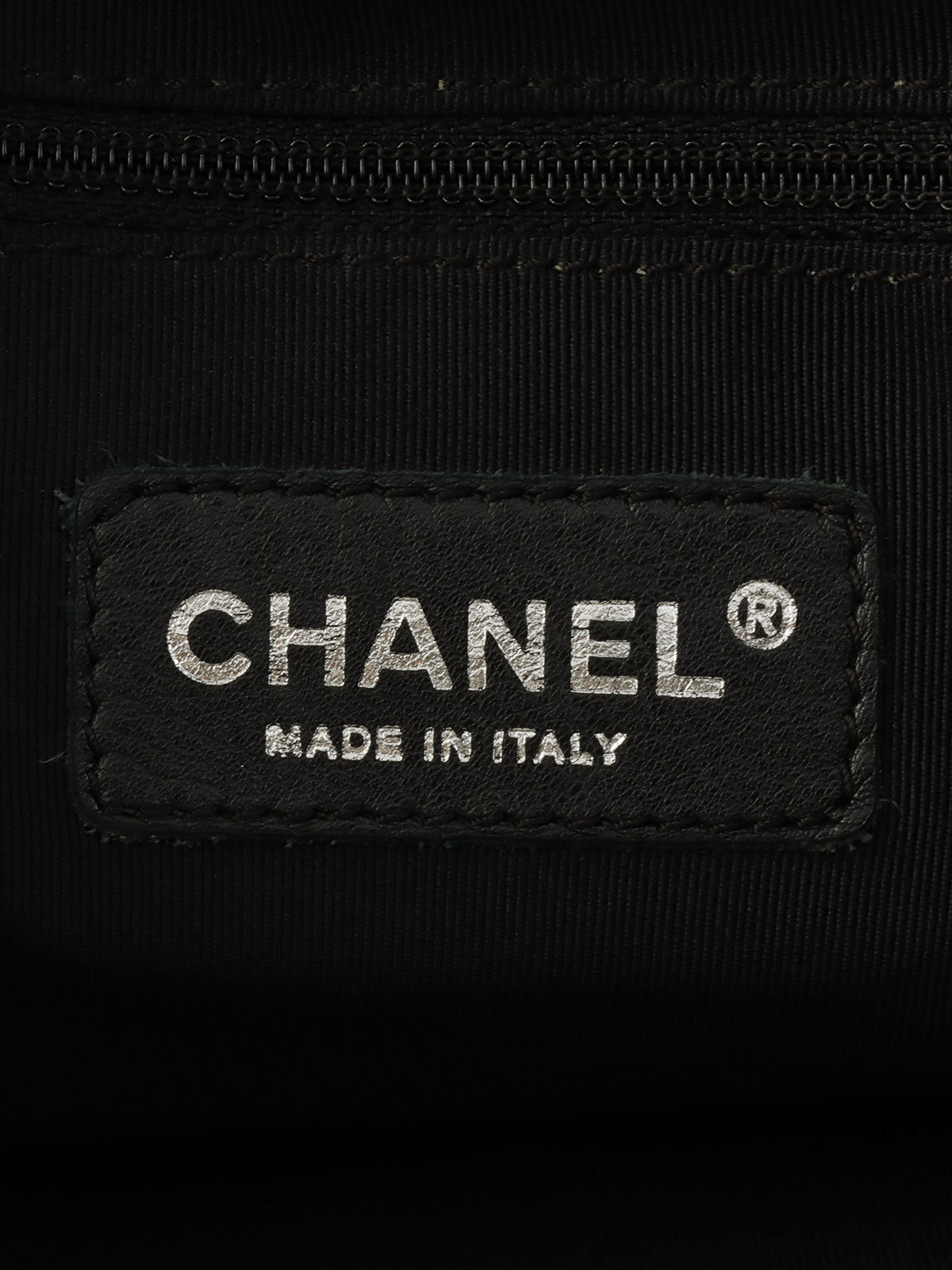 2009年頃製 キャビアスキンCCマークステッチチェーンショルダーバッグ チャコールグレー