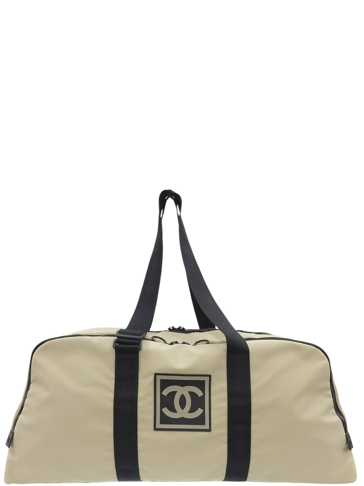 2001 Sports Line CC Mark Boston Bag, Beige/Black