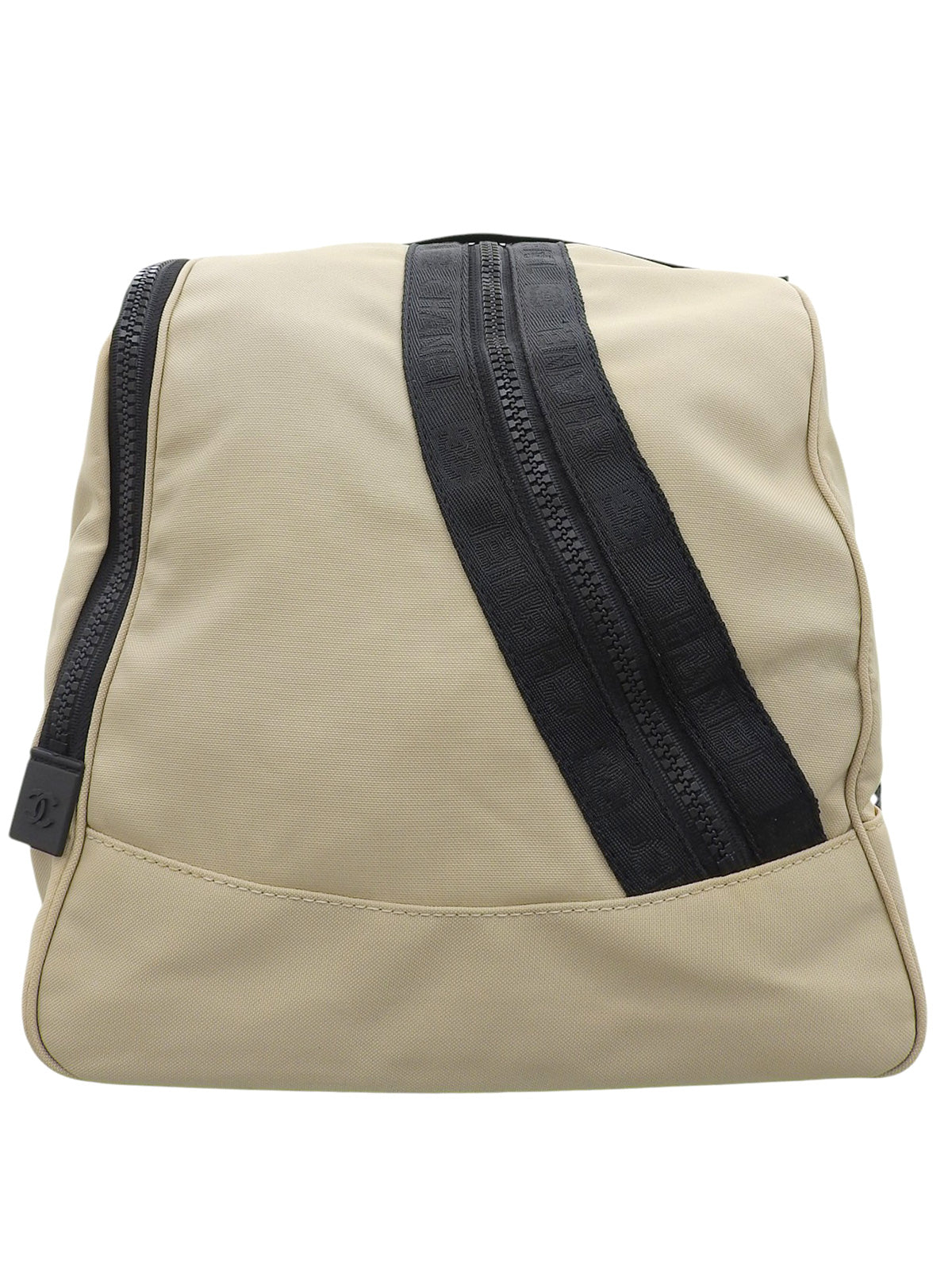 2001 Sports Line CC Mark Boston Bag, Beige/Black