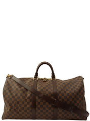 2006年製 キャンバスダミエキーポルバンドリエール55 ブラウン