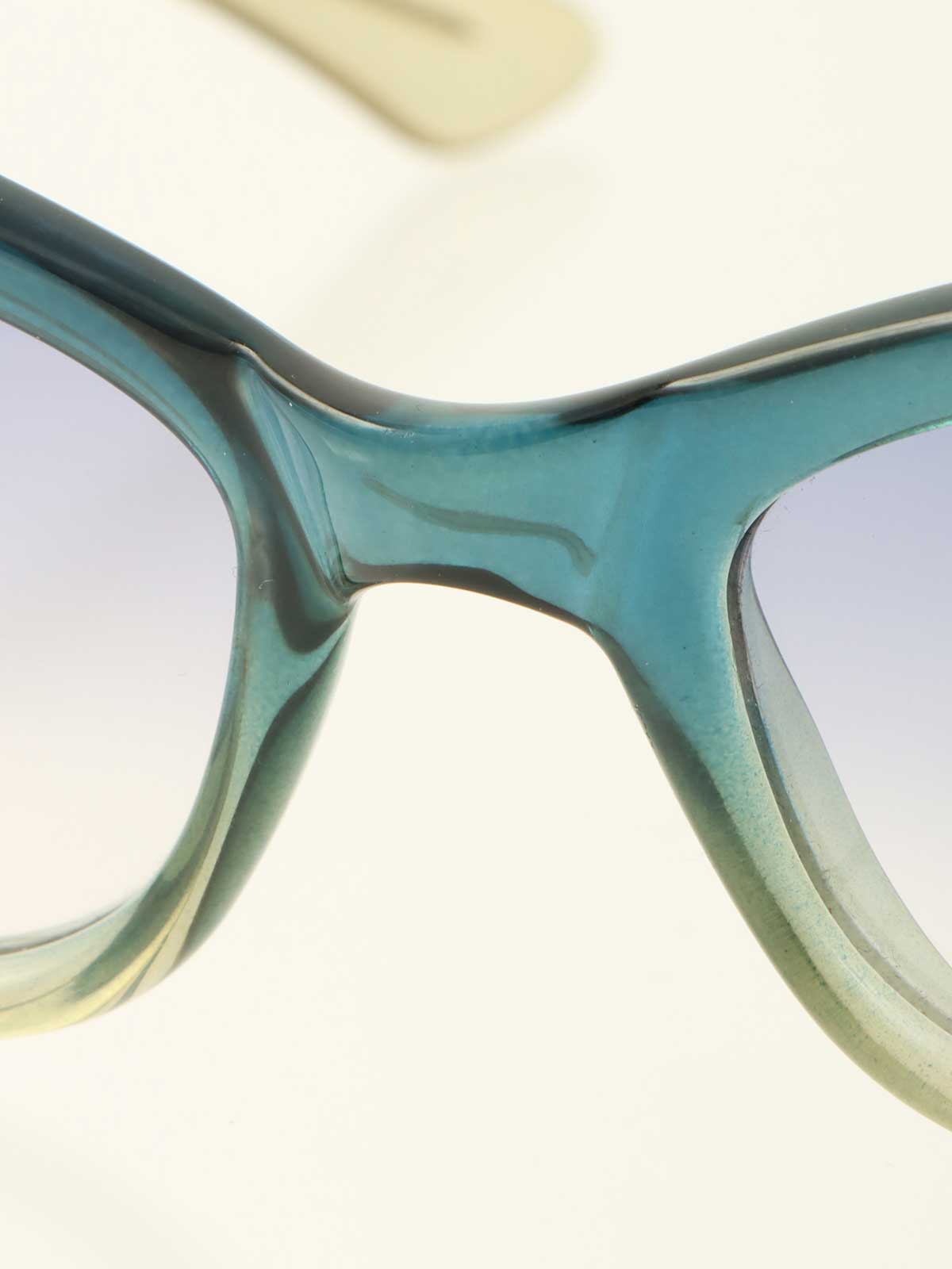 グラデーションサイドロゴプレートサングラス ブルー/グリーン