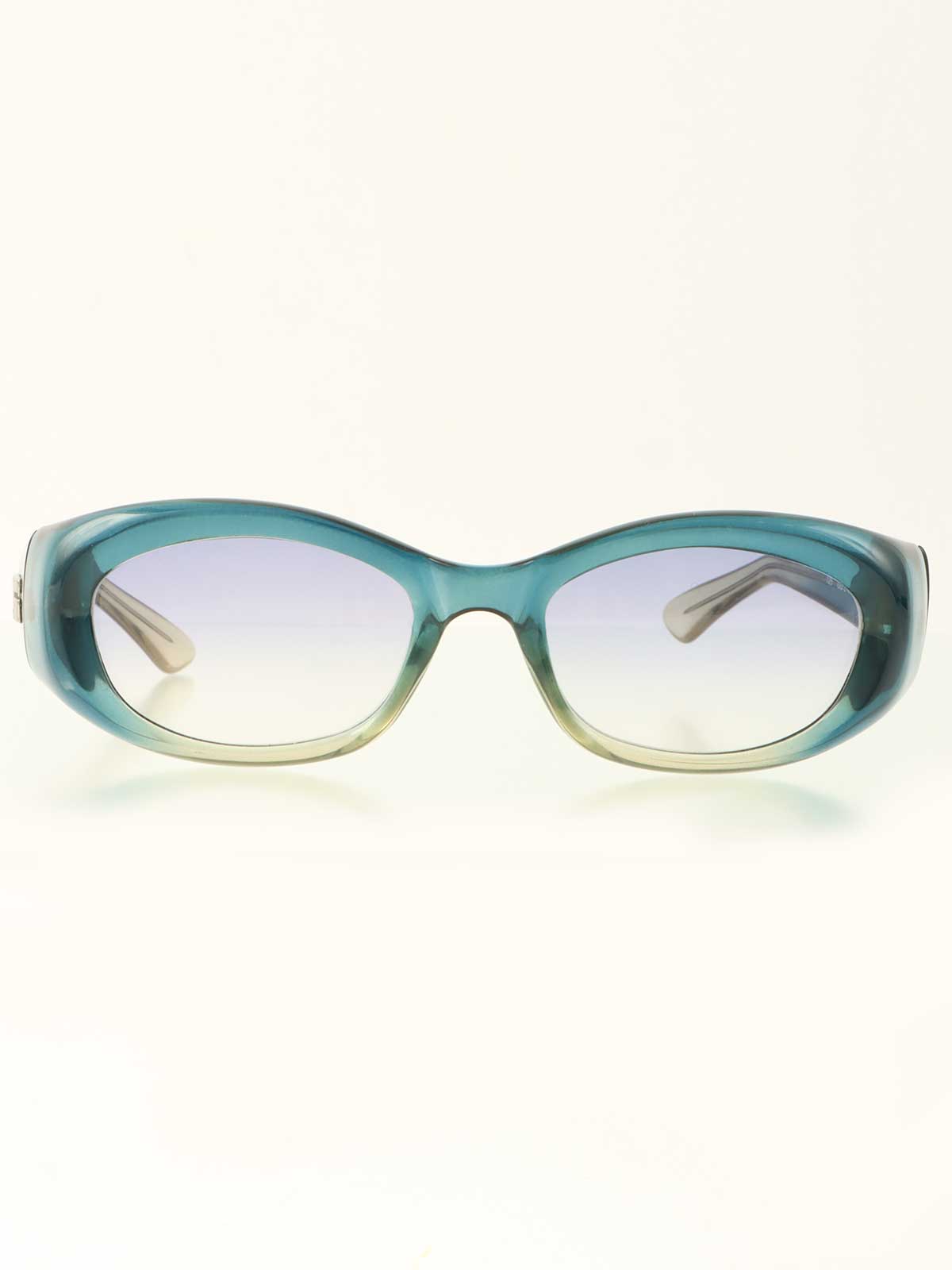 グラデーションサイドロゴプレートサングラス ブルー/グリーン