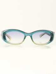 グラデーションサイドロゴプレートサングラス ブルー/グリーン