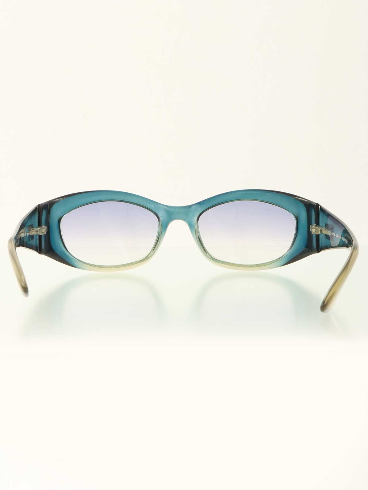 グラデーションサイドロゴプレートサングラス ブルー/グリーン