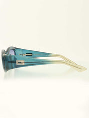グラデーションサイドロゴプレートサングラス ブルー/グリーン