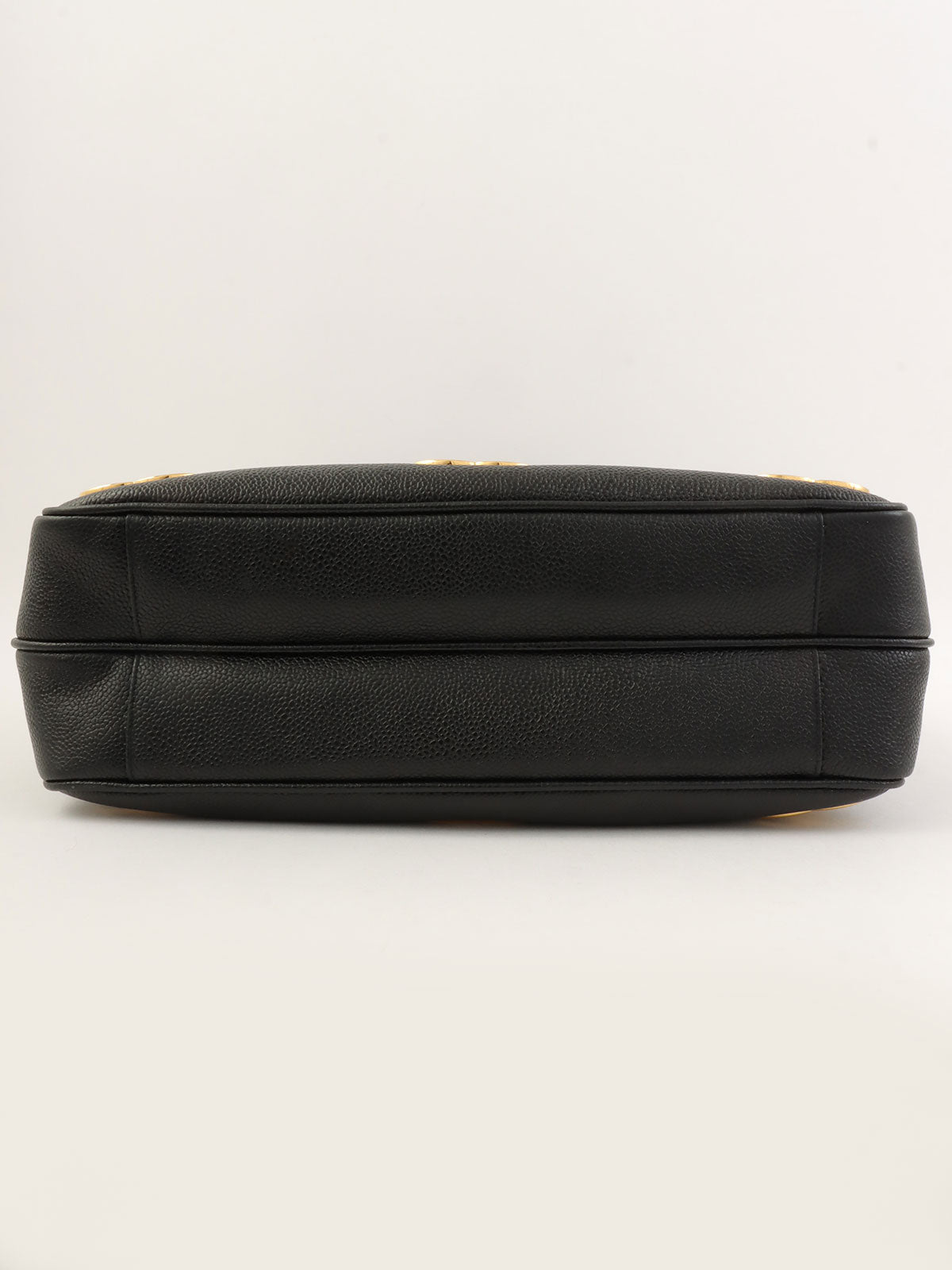 1995 Caviar Skin 6CC Mark Plate Tote Bag Black