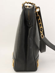 1995 Caviar Skin 6CC Mark Plate Tote Bag Black