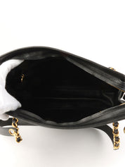 1995 Caviar Skin 6CC Mark Plate Tote Bag Black