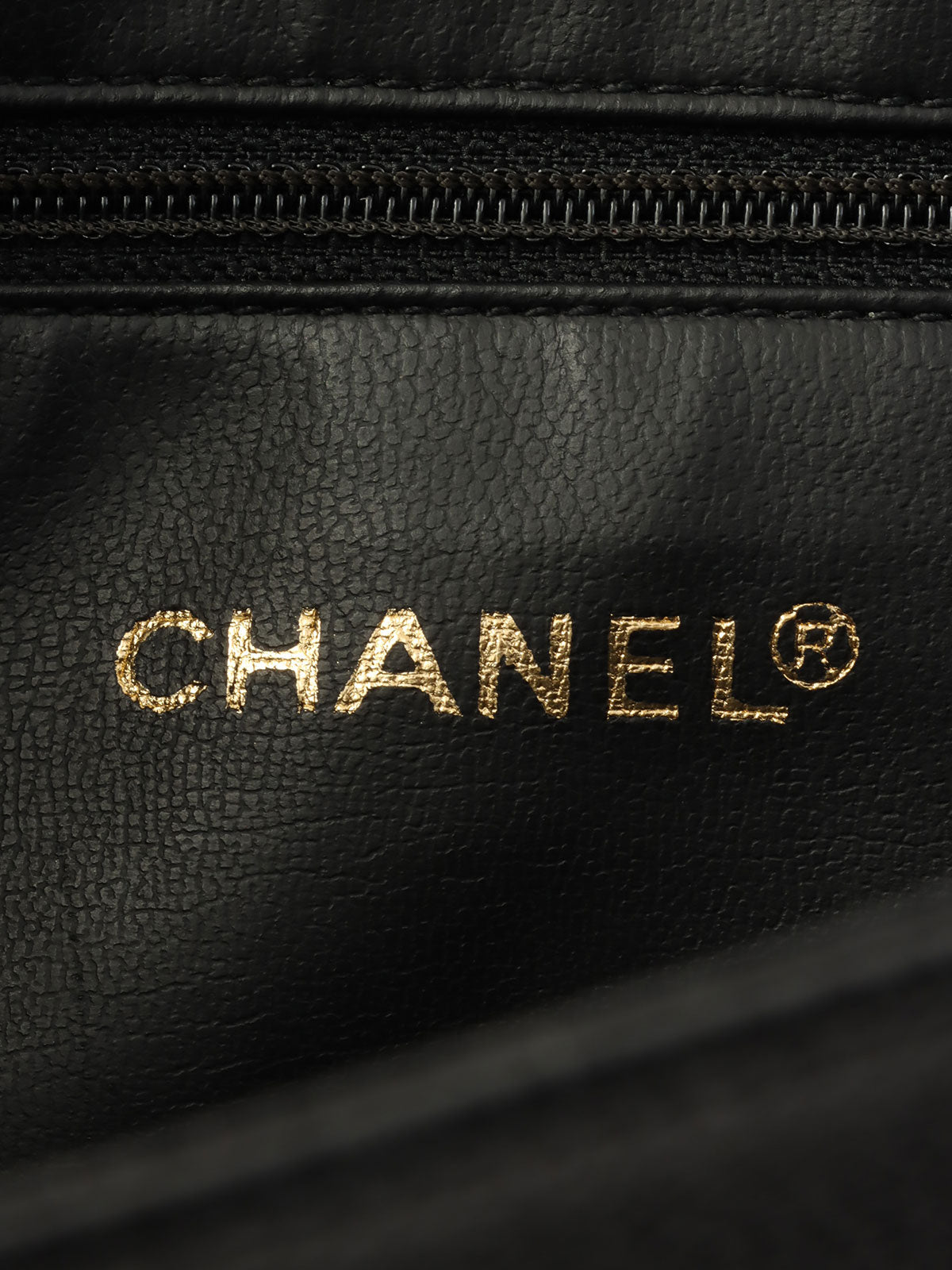 1995 Caviar Skin 6CC Mark Plate Tote Bag Black