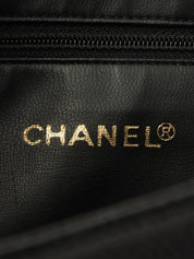 1995 Caviar Skin 6CC Mark Plate Tote Bag Black