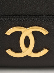 1995 Caviar Skin 6CC Mark Plate Tote Bag Black