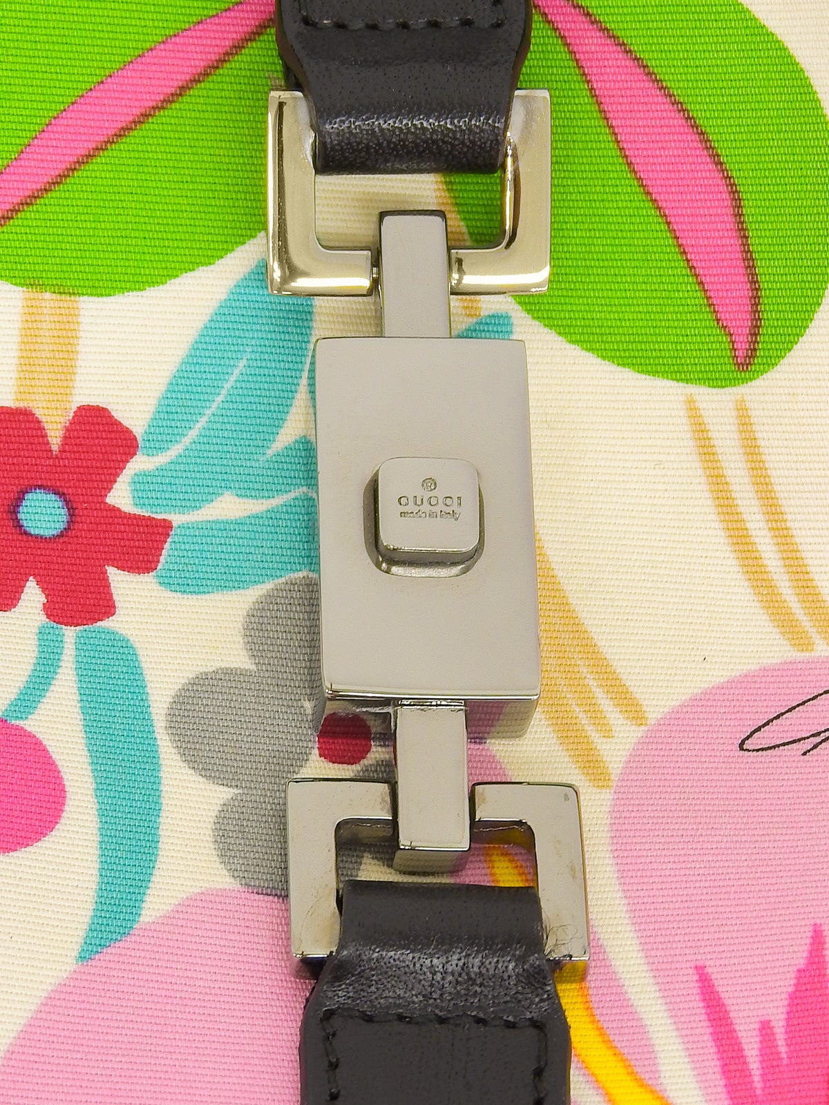フローラパターンジャッキーワンショルダーバッグ　ブラック/マルチ