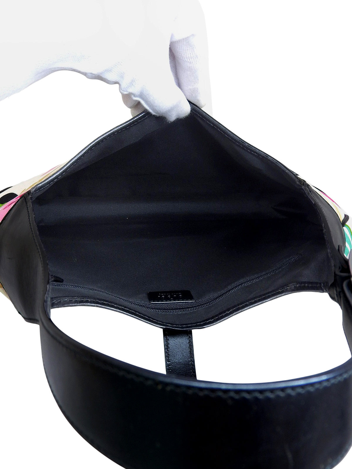 Flora Pattern Jackie One Shoulder Bag Black/Multi