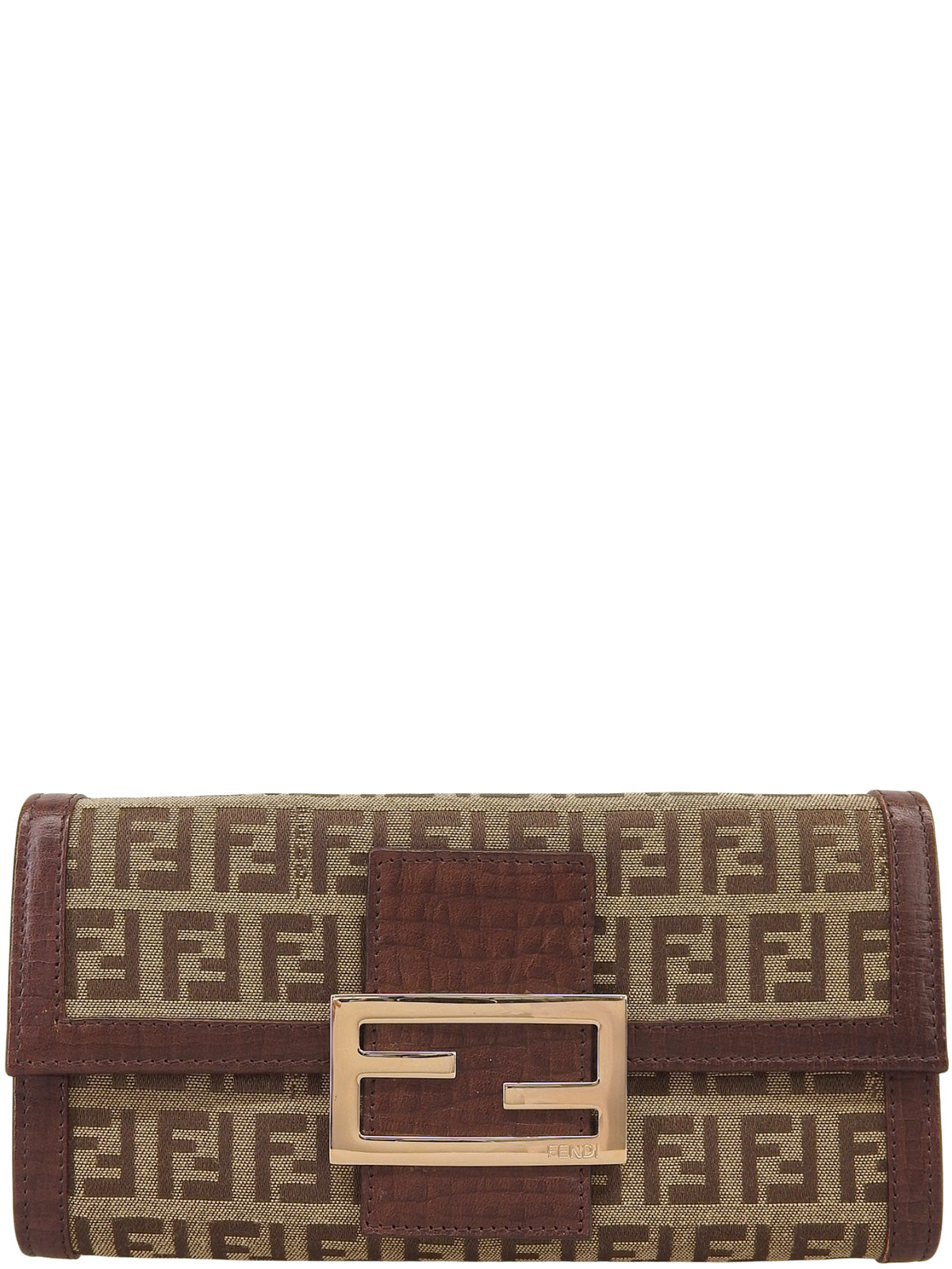 FFズッカパターンロングウォレット ベージュ/ブラウン