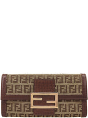 FFズッカパターンロングウォレット ベージュ/ブラウン