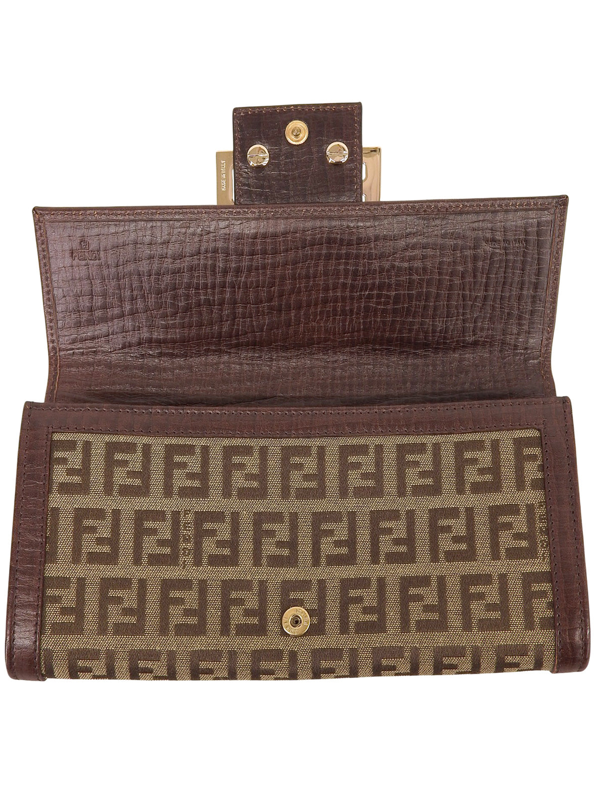 FFズッカパターンロングウォレット ベージュ/ブラウン