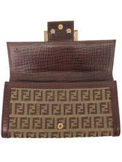 FFズッカパターンロングウォレット ベージュ/ブラウン