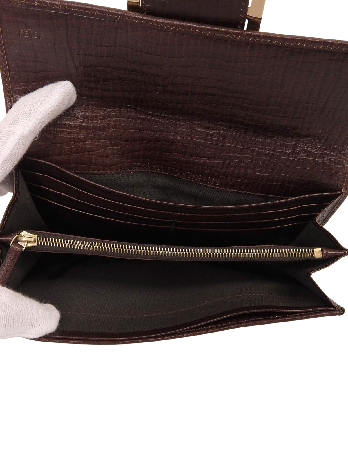 FFズッカパターンロングウォレット ベージュ/ブラウン