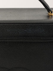 1995年頃製 キャビアスキンCCターンロック2wayバニティバッグ ブラック