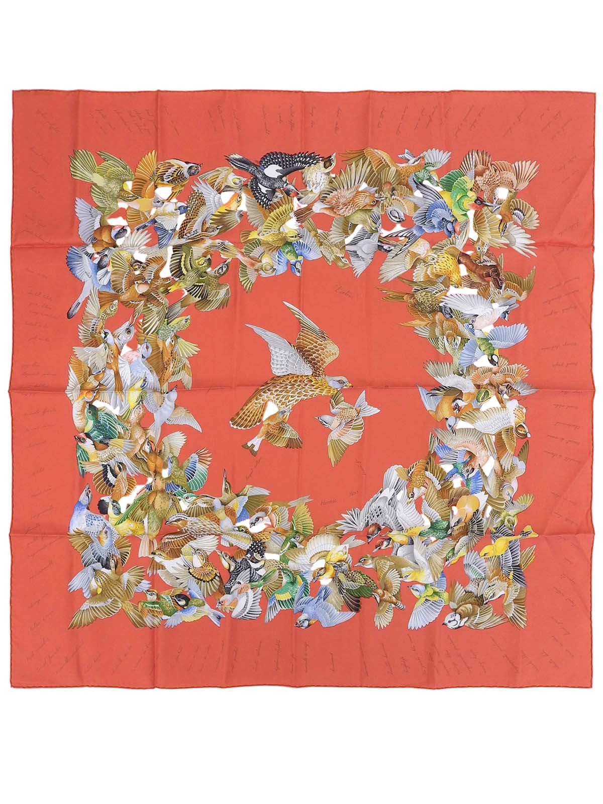 カレ90 Lintrusパターンスカーフ オレンジ/マルチ