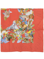 カレ90 Lintrusパターンスカーフ オレンジ/マルチ